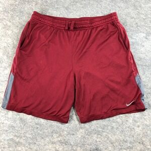 Nike Dri-FIT Shorts Mens L Red Athletic Gym Running Basketball Activewear